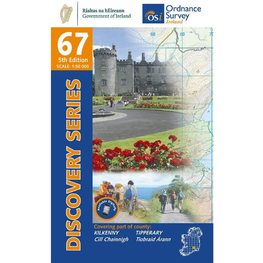 Counties Kilkenny, Tipperary, Ireland Discovery Series Map #67