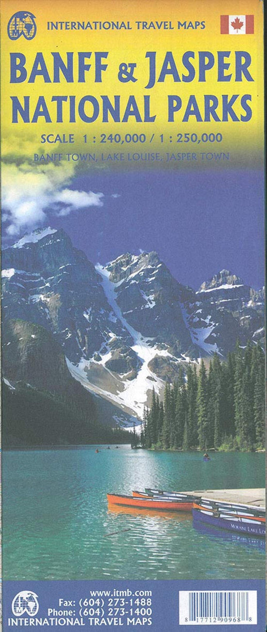 Banff and Jasper National Parks Travel Map