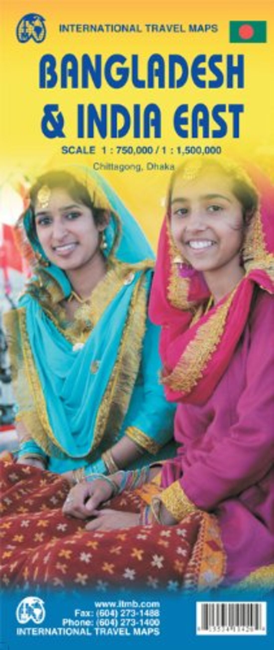 Bangladesh and India East Travel Map