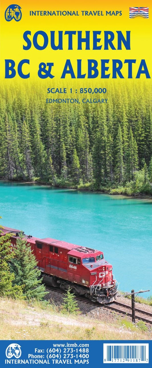 British Columbia South and Alberta Travel Map