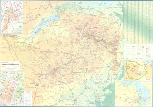 Botswana & Zimbabwe : scale 1:500,000 / 1:170,000