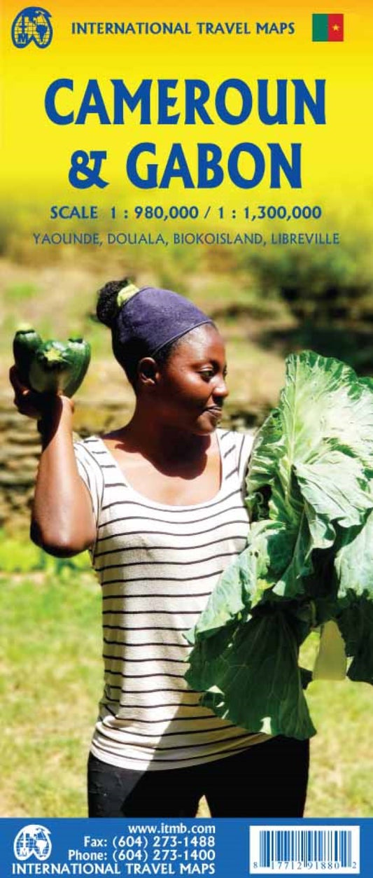 Cameroun & Gabon Travel Reference Map