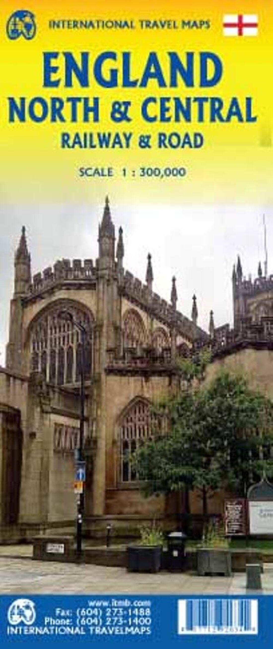 England North and Central Travel Map