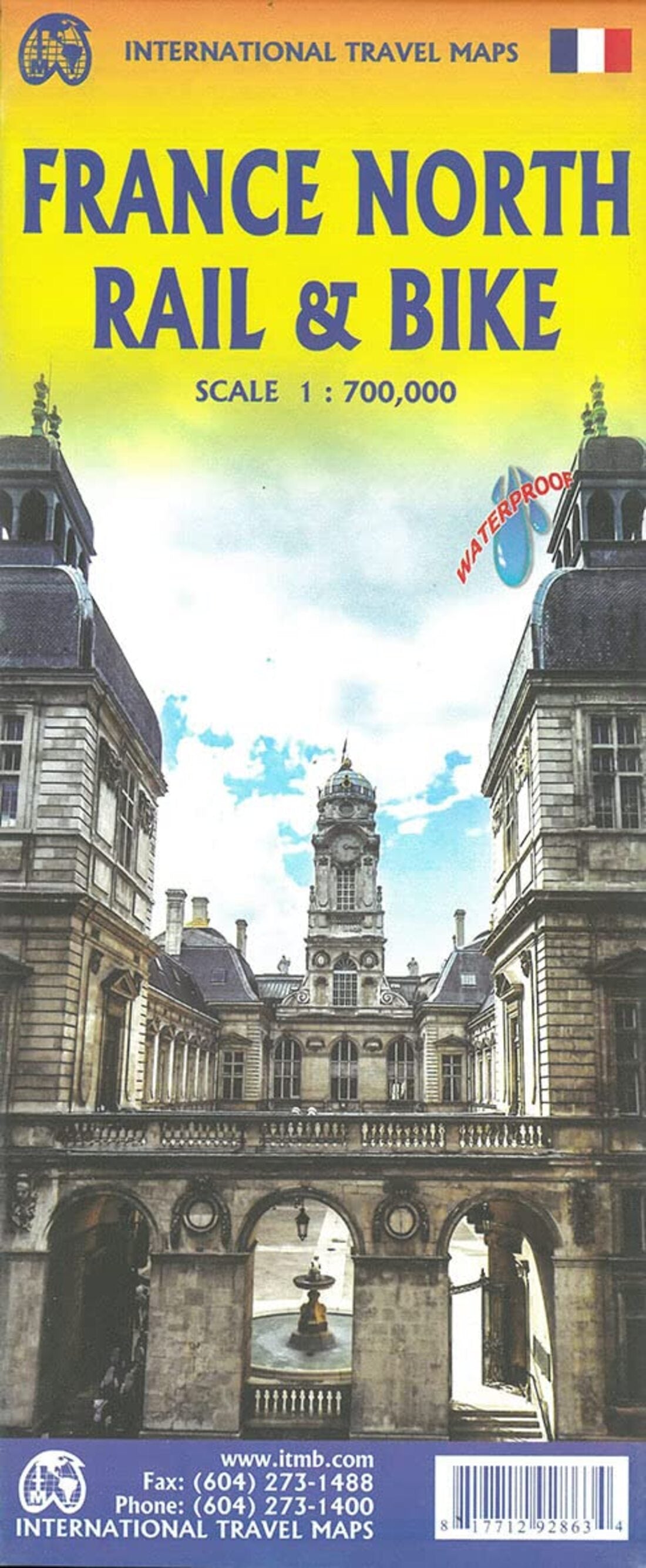 France North Bike and Rail Travel Map