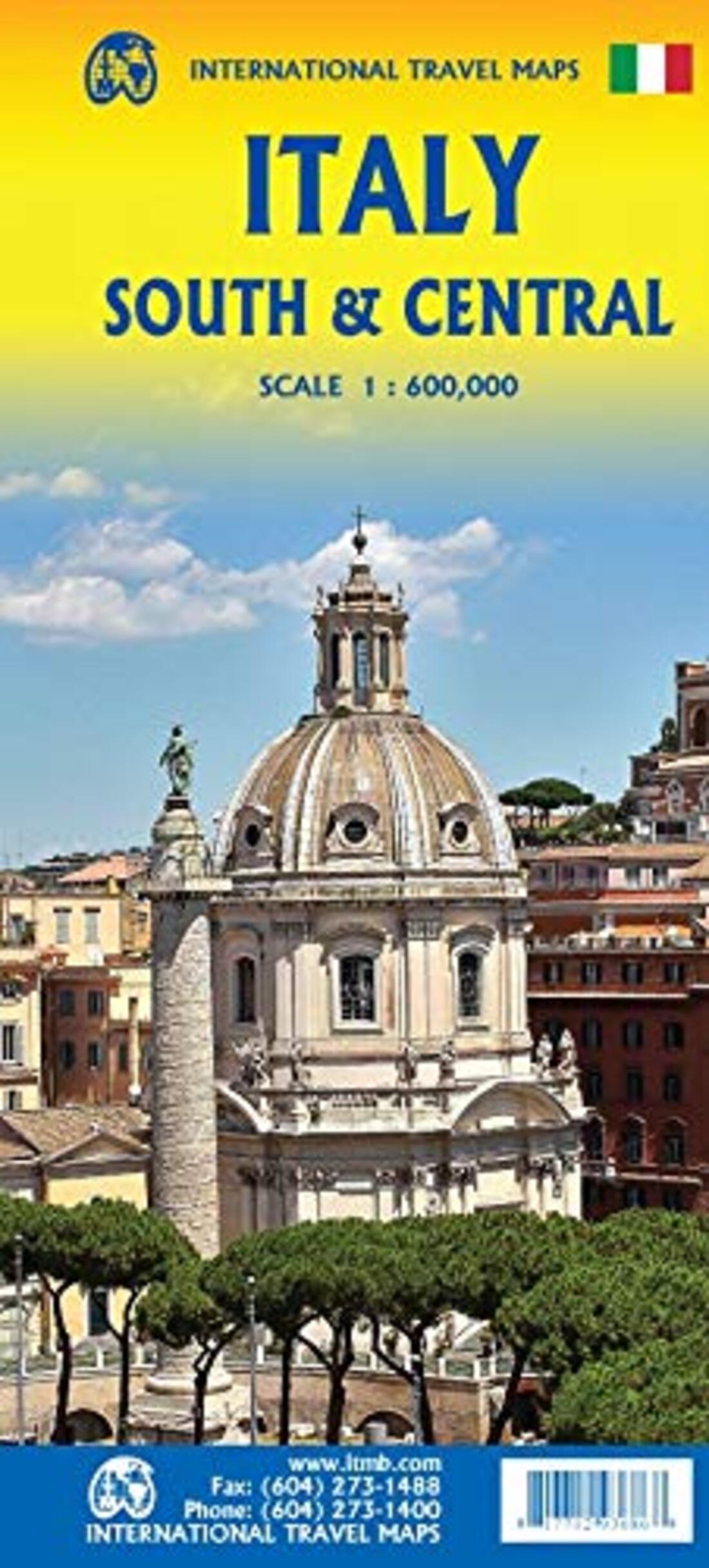 Italy South and Central Travel Map