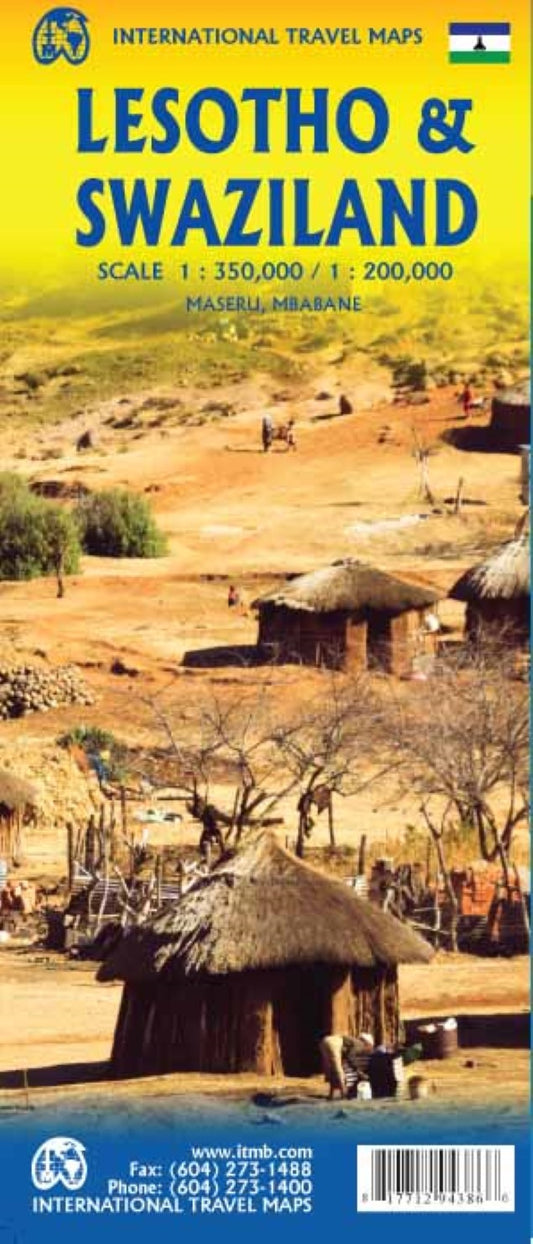 Lesotho & Swaziland Travel Reference Map