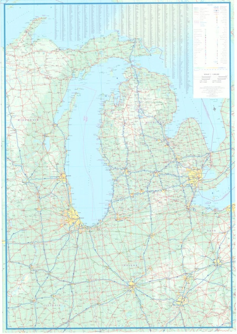 Lake Michigan Wall Map