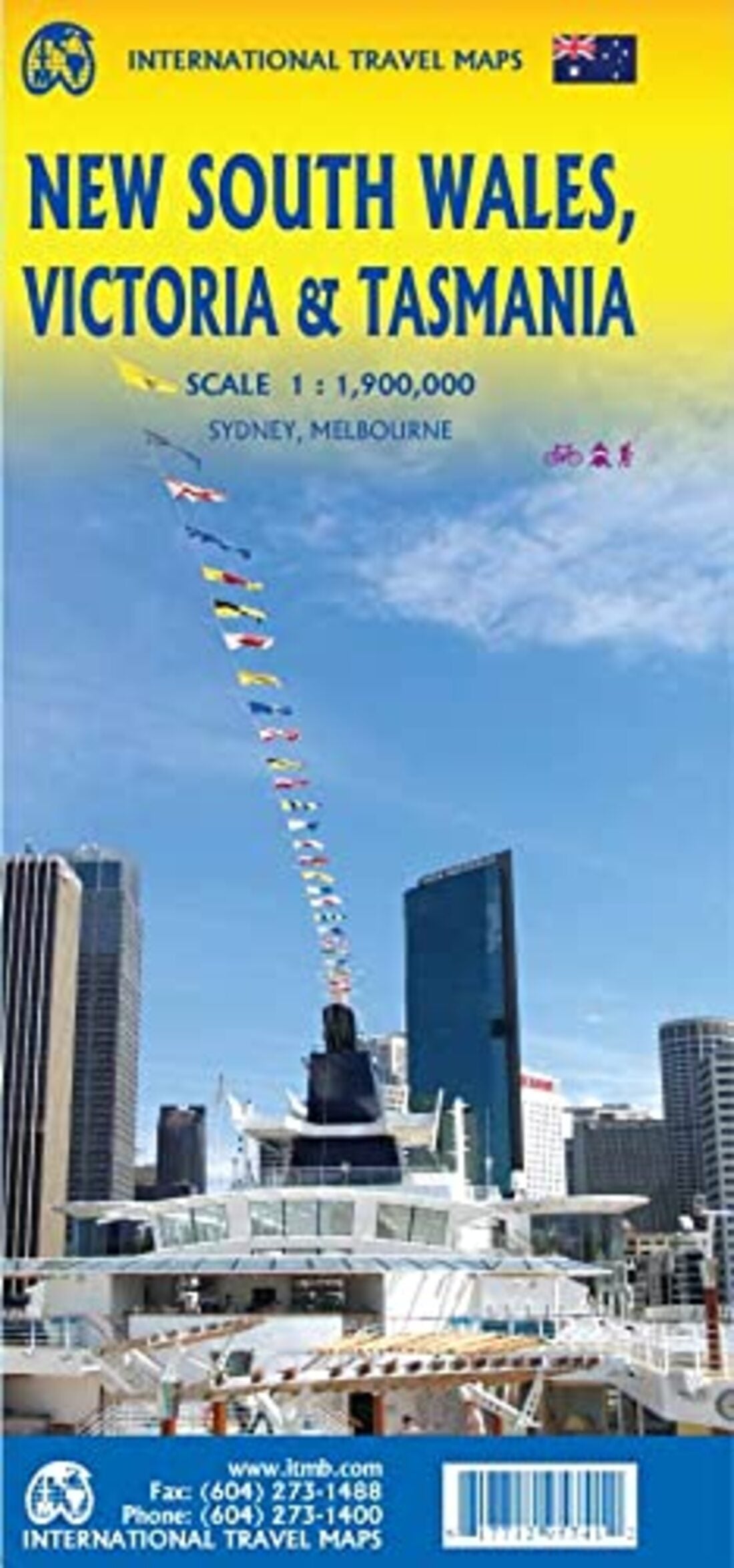 New South Wales, Victoria and Tasmania Travel Map