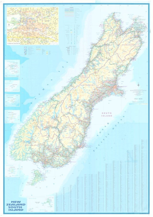 New Zealand South Island Wall Map