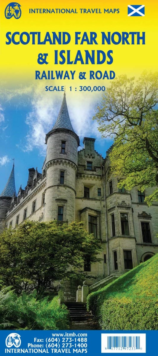 Scotland Far North & Islands Railway & Road Travel Map