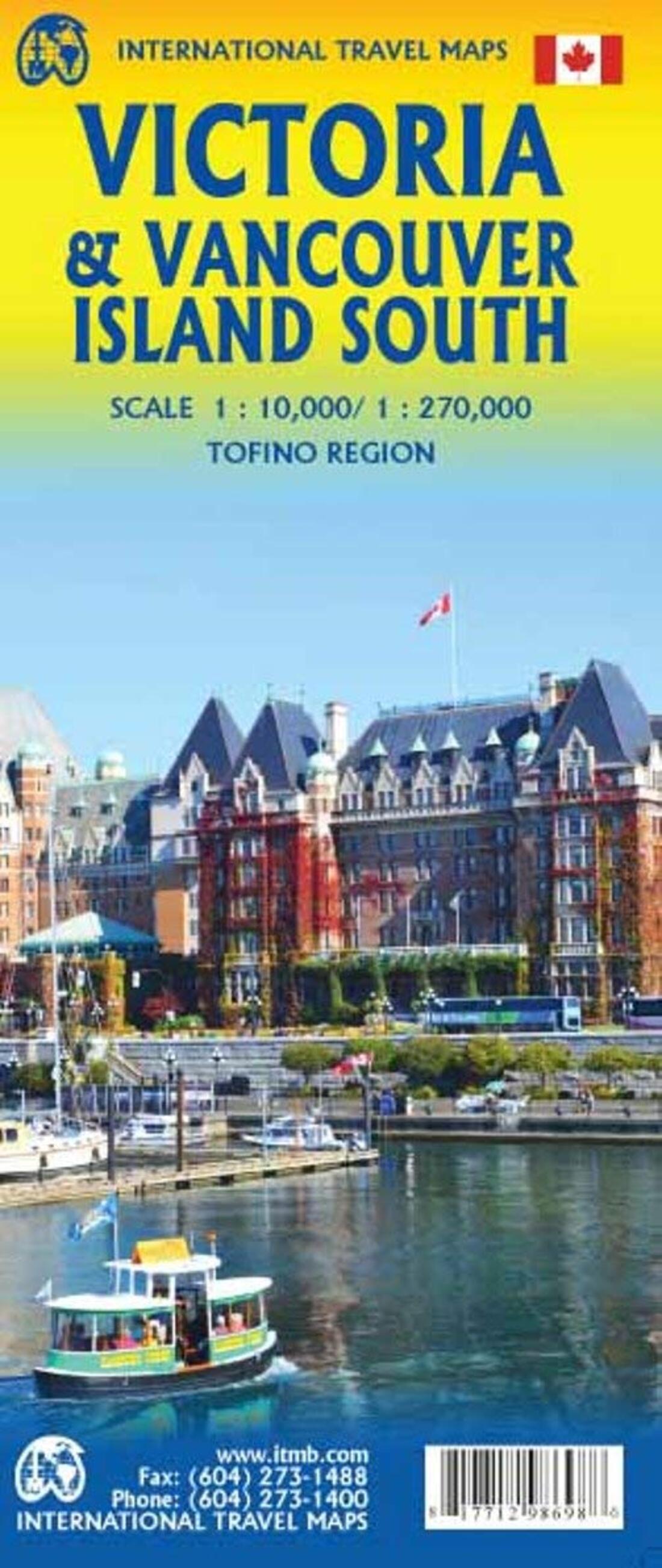Vancouver Island South and Victoria Travel Map