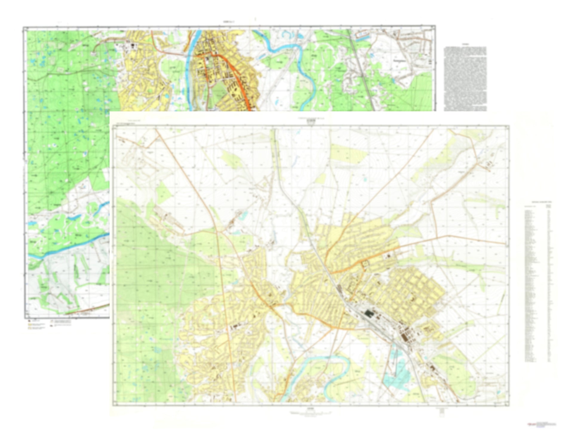 Izium (Ukraine) 2-Sheet Set - Soviet Military City Plans