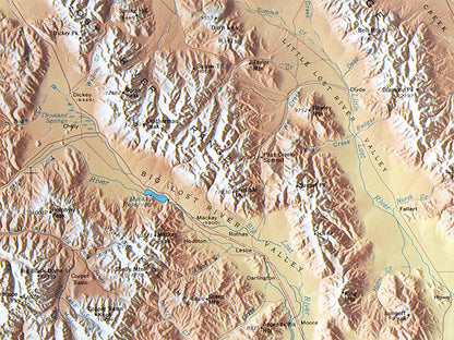 Idaho Elevation Tints Fine Art Print Map