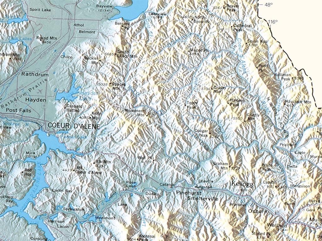 Idaho Elevation Tints Fine Art Print Map