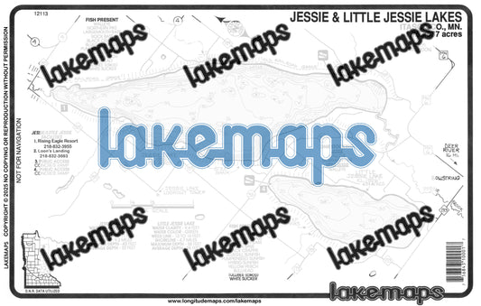 Itasca County, MN - JESSIE / Little Jessie - Lakemap - 12113