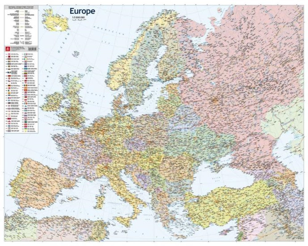 Europe 1:5 000 000 Political map (road version)