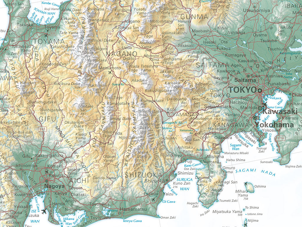 Japan Fine Art Print Map