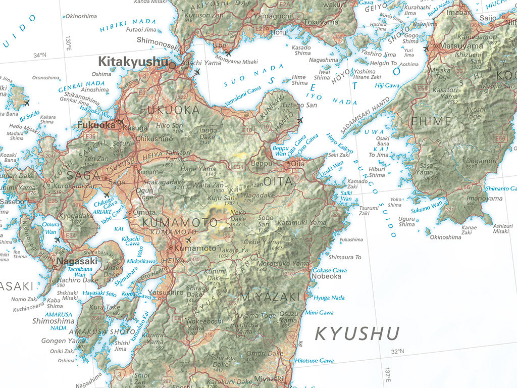 Japan Land Cover Fine Art Print Map