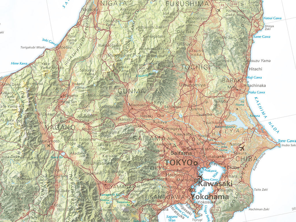 Japan Land Cover Fine Art Print Map