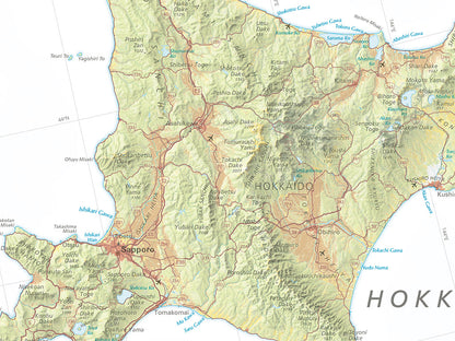 Japan Land Cover Fine Art Print Map