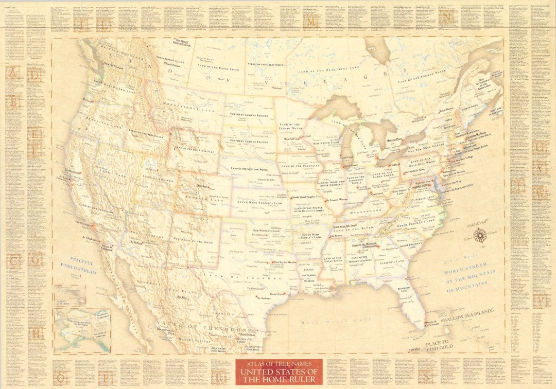 Atlas of true names : etymological map : USA - Laminated