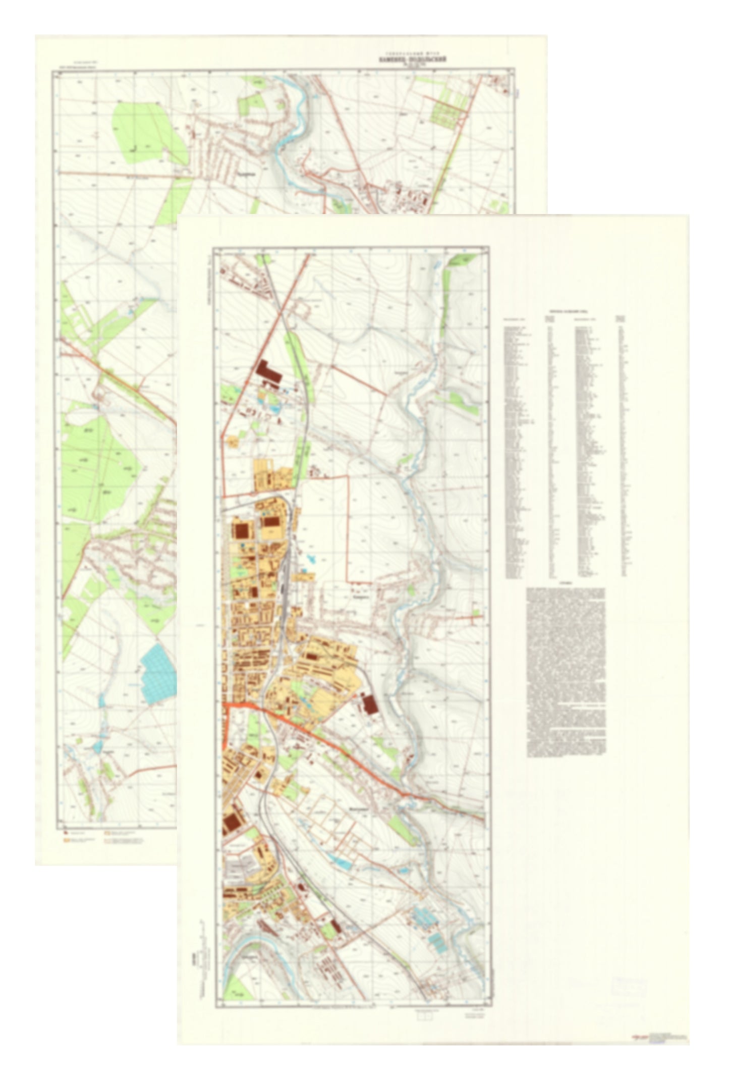 Kamenets-Podolskii (Ukraine)  2-Sheet Set - Soviet Military City Plans