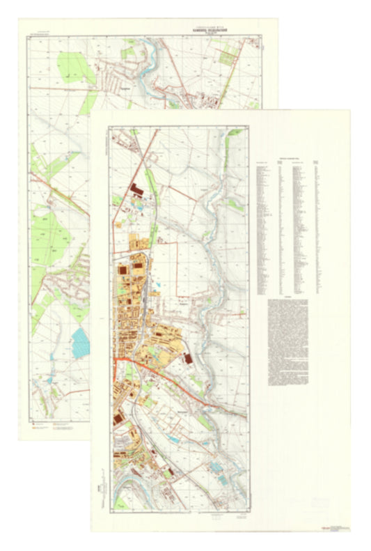 Kamenets-Podolskii (Ukraine)  2-Sheet Set - Soviet Military City Plans