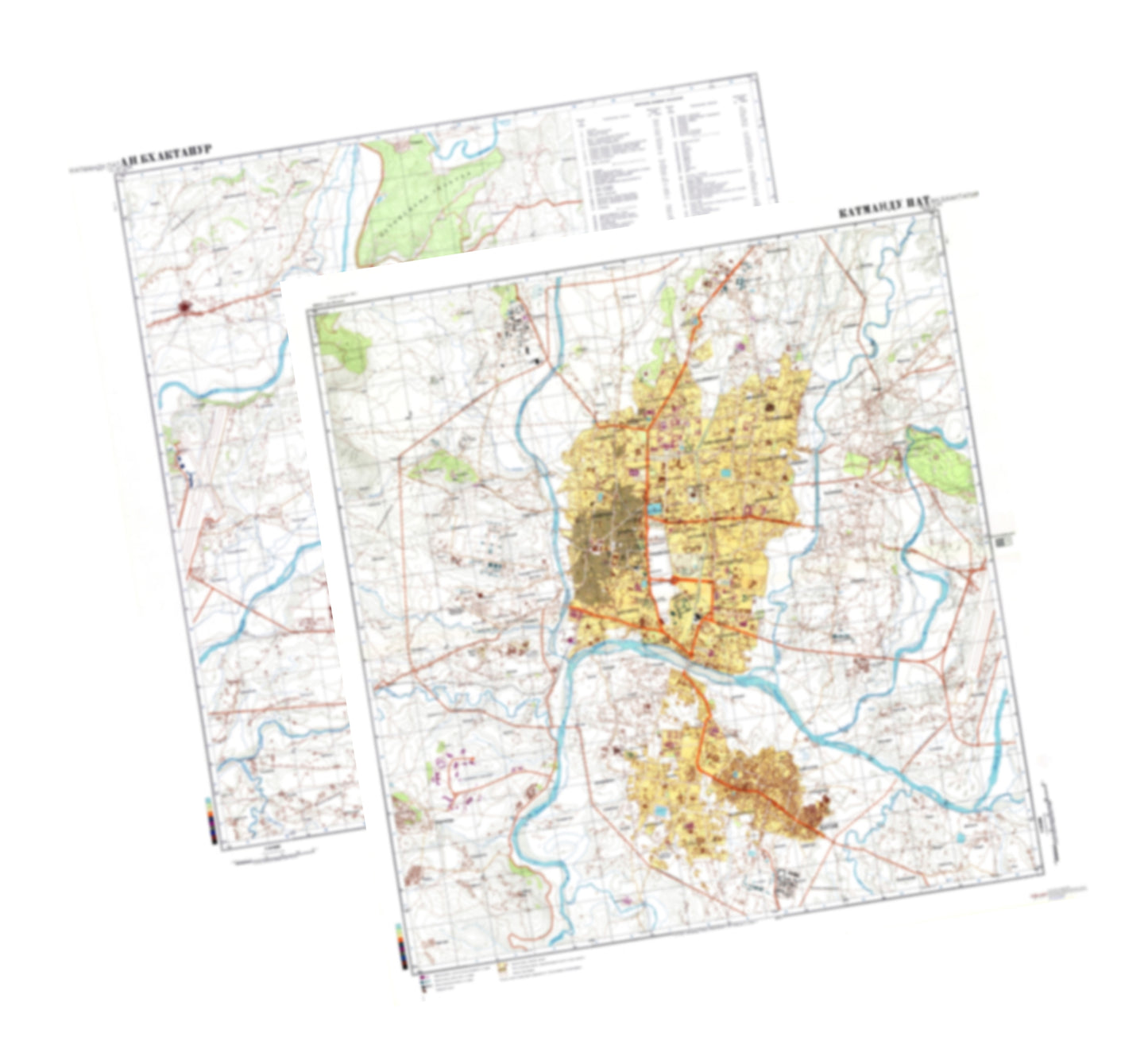 Kathmandu (Nepal) 2-Sheet Set - Soviet Military City Plans