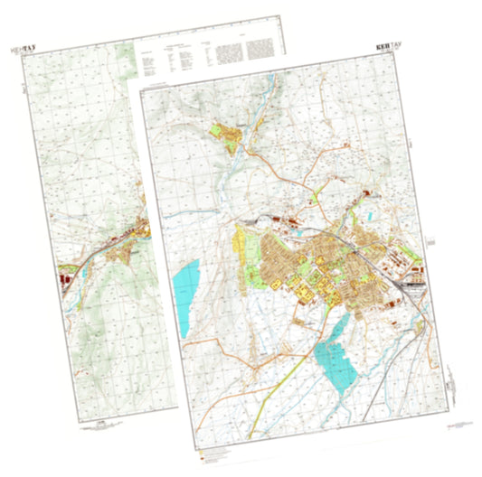 Kentau (Kazakhstan) 2-Sheet Set - Soviet Military City Plans