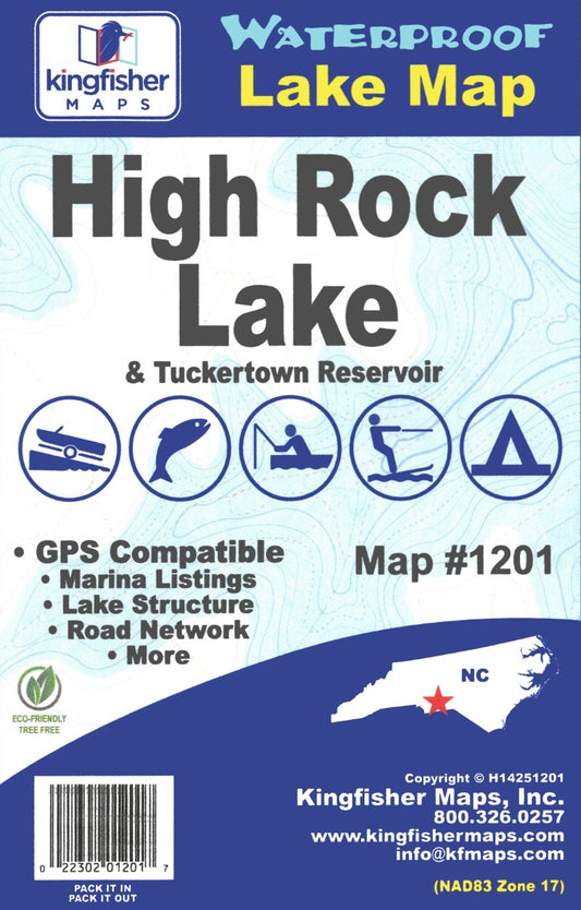 High Rock & Tuckertown Lakes Waterproof Map