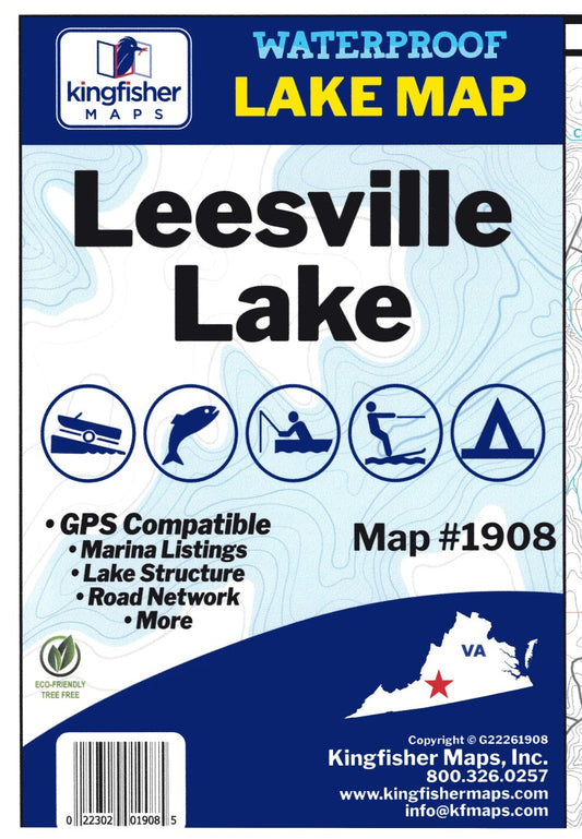 Leesville Lake, Virginia Fishing Map