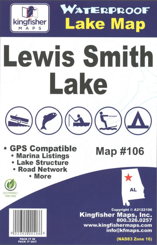 Lewis Smith Lake, AL Fishing Map