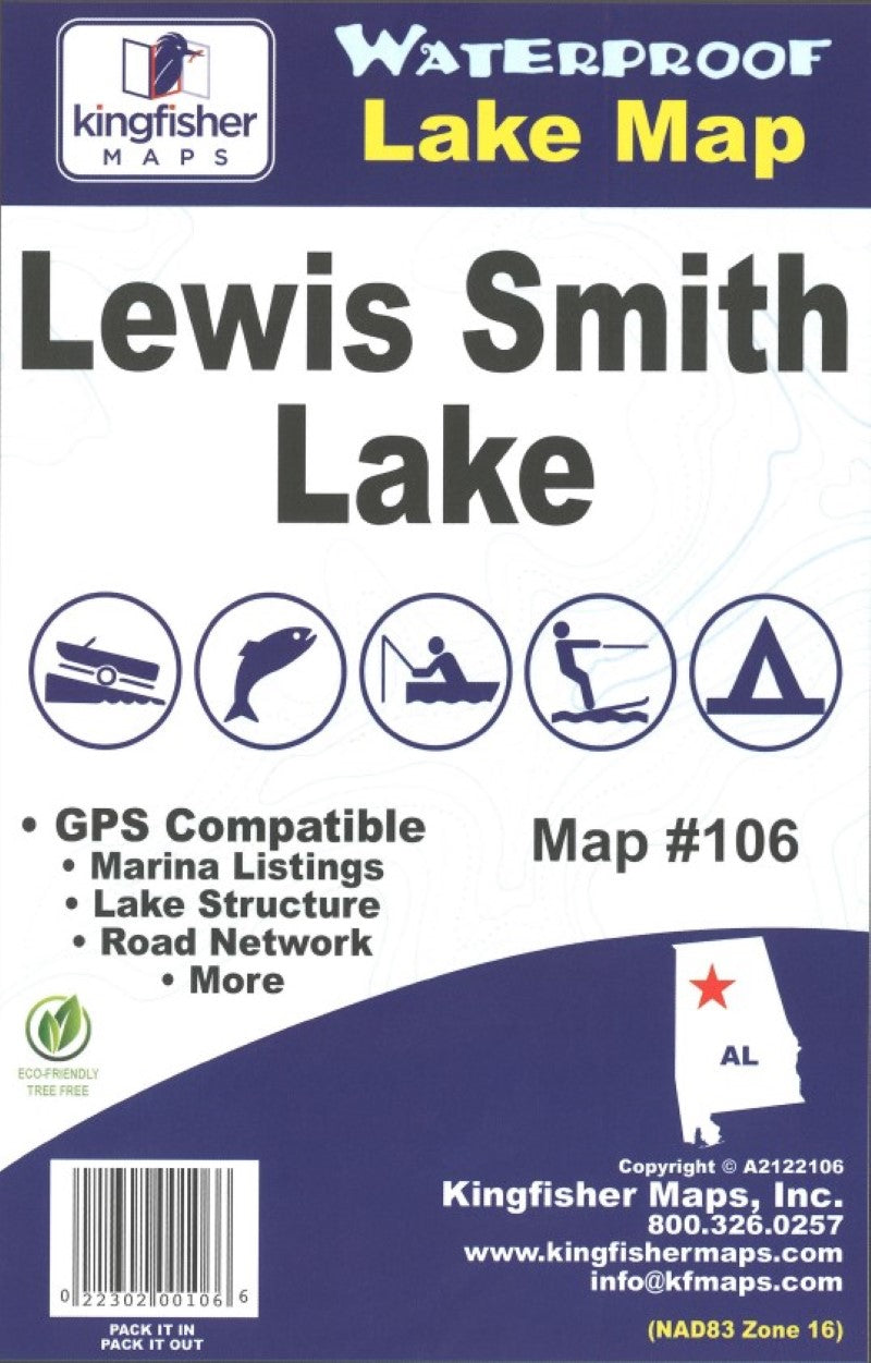 Lewis Smith Lake, AL Fishing Map