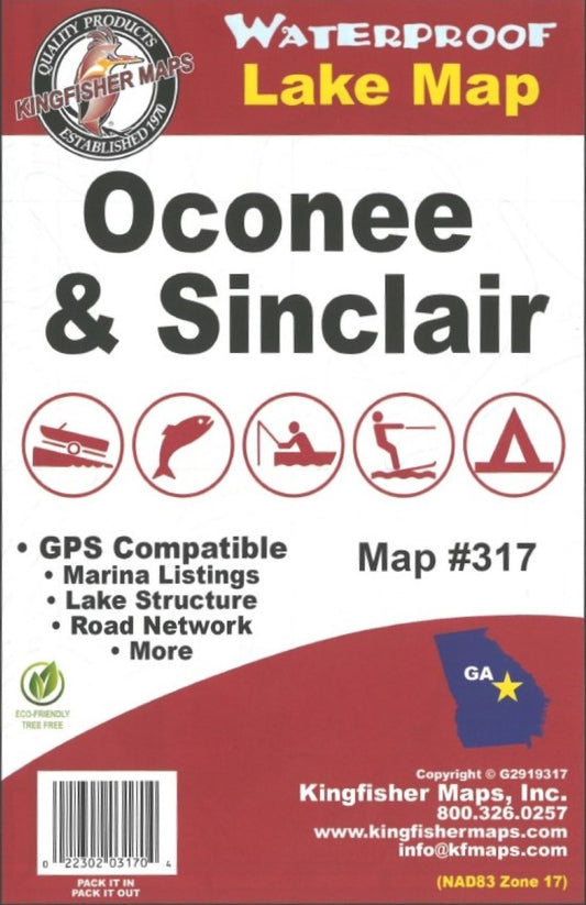 Oconee Lake GA Fishing Map