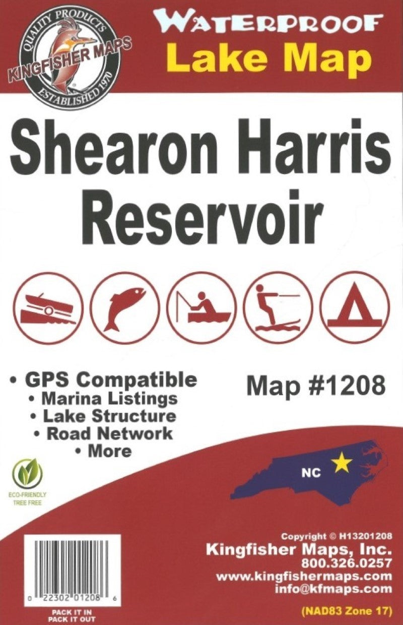 Shearon Harris Lake, NC Fishing Map