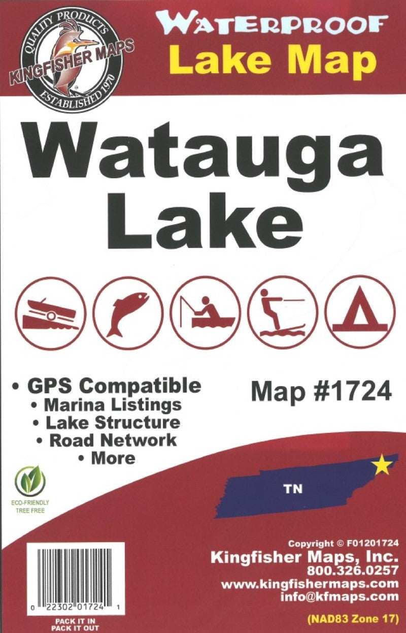 Watauga Lake, TN Fishing Map