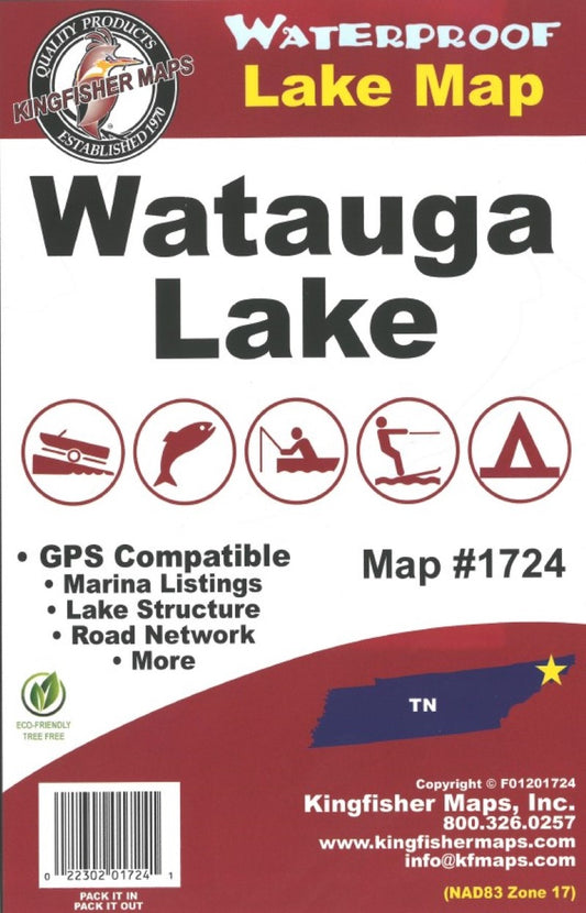 Watauga Lake, TN Fishing Map