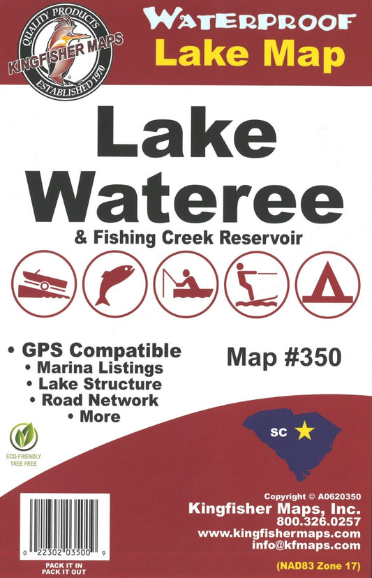 Wateree Lake, SC Fishing Map