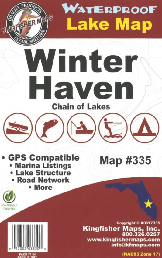 Winter Haven Chain, FL Fishing Map