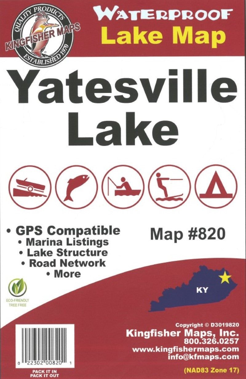 Yatesville Lake, KY Fishing Map