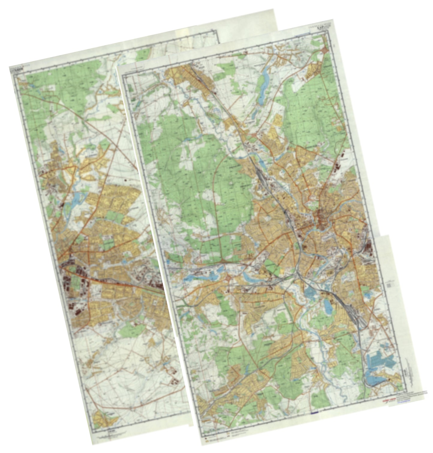 Kharkov 25k (Ukraine) 2-Sheet Set - Soviet Military City Plans