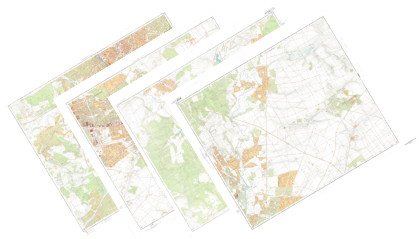 Kharkov (Ukraine) 4-Sheet Map Set - Soviet Military City Plans