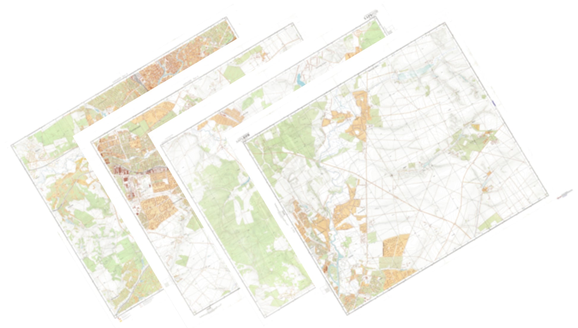 Kharkov (Ukraine) 4-Sheet Map Set - Soviet Military City Plans