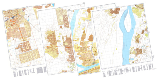 Khartoum (Sudan) 4-Sheet Map Set - Soviet Military City Plans