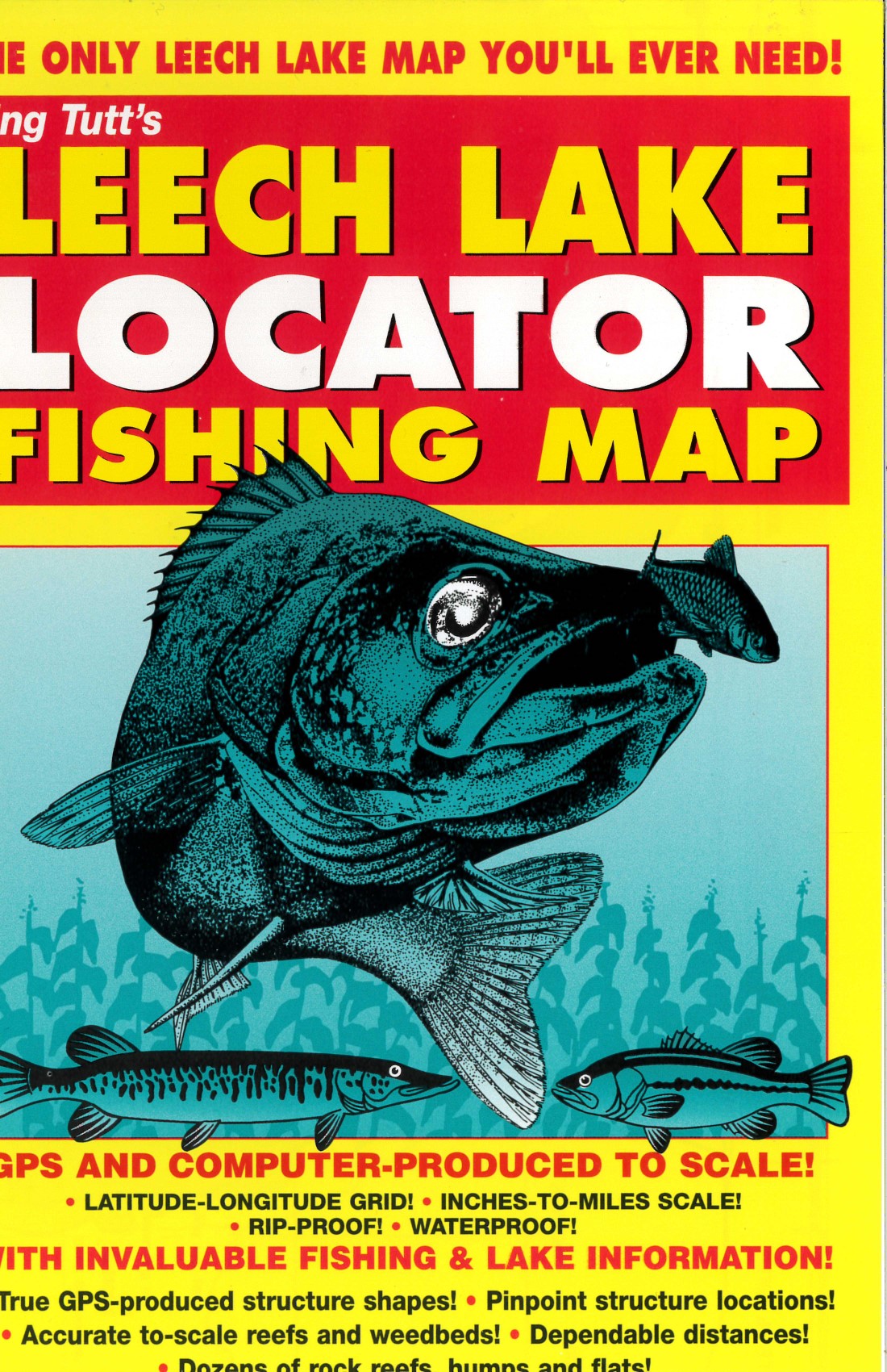 King Tutt's LEECH LAKE Locator Fishing Map
