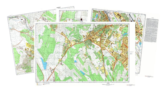 Kishinev (Moldova) 4-Sheet Map Set - Soviet Military City Plans