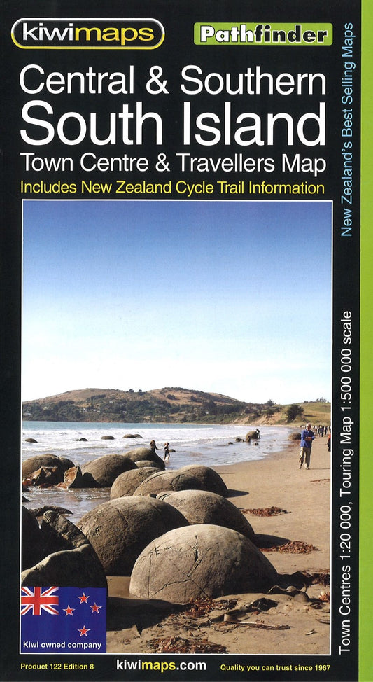 Central & southern South Island : town centre & travellers map