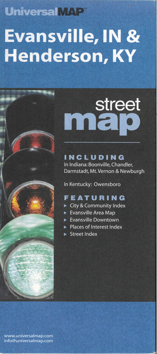 Evansville, IN and Henderson, KY Street Map