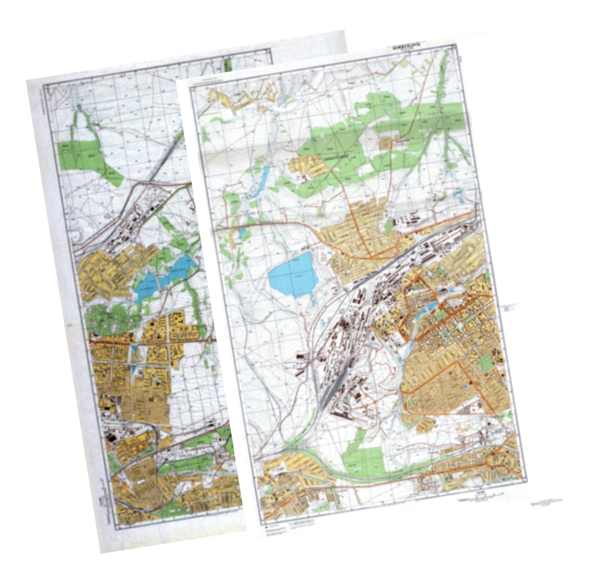 Kommunarsk / Alchevsk (Ukraine) 2-Sheet Set - Soviet Military City Plans