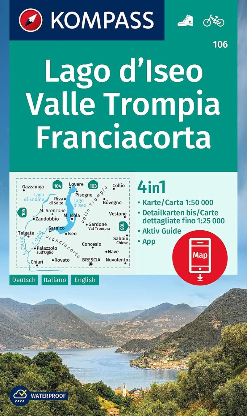 Lago d'Iseo Franciacorta Hiking Map